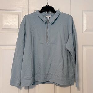 women’s blue half zip